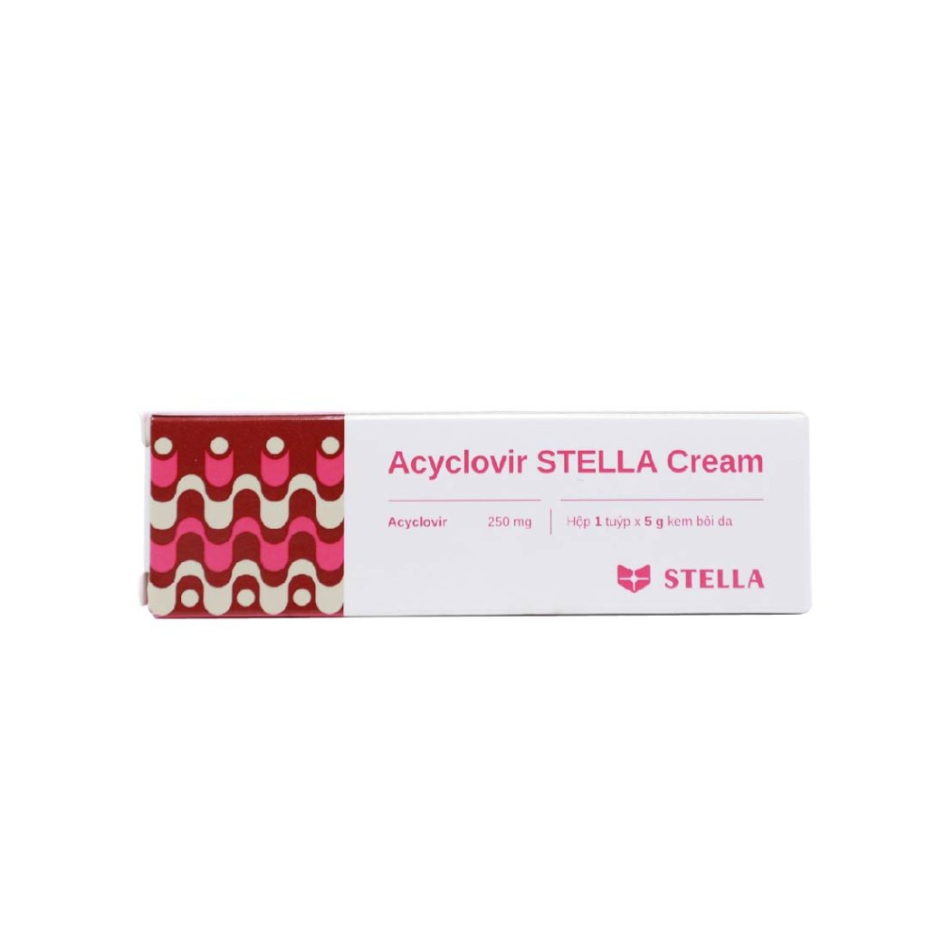 Thuốc kem Acyclovir Cream Stella điều trị nhiễm virus Herpes simplex, Varicella Zoster – Tuýp 5g