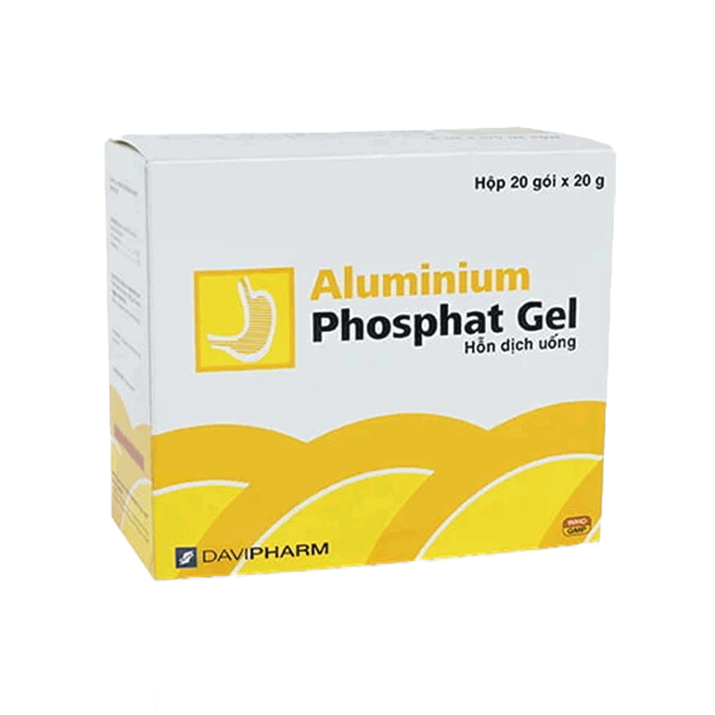 Thuốc Hỗn Dịch Uống Aluminium Phosphat Gel 12.38g Davi Giảm Acid Dạ Dày – Hộp 20 Gói