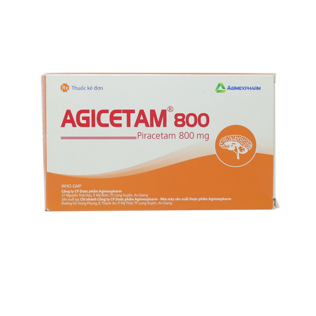 Thuốc viên nén bao phim Agicetam 800mg Agimexpharm cải thiện triệu chứng chóng mặt ở người trưởng thành – 10 vỉ x 10 viên