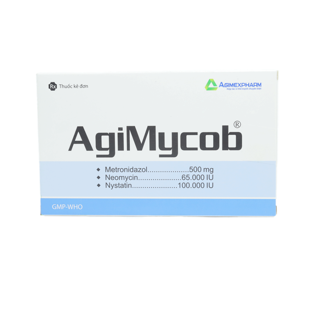 Thuốc viên đặt Agimycob Agimexpharm điều trị viêm âm đạo – 1 vỉ x 10 viên