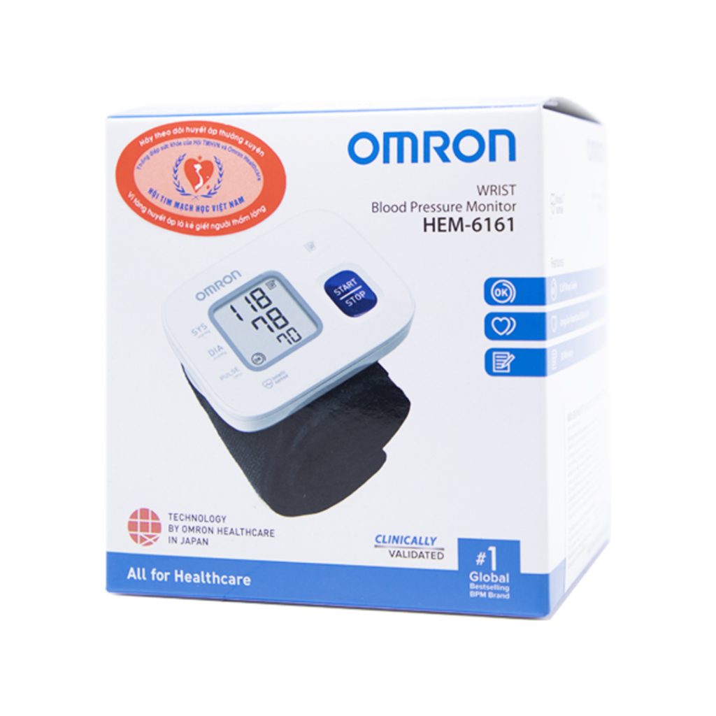 Máy Đo Huyết Áp Cổ Tay Tự Động Omron HEM-6161