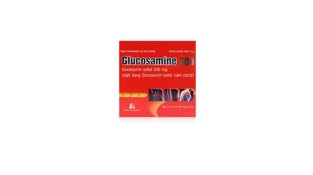 Viên nén bao phim Glucosamine 500mg Boston hỗ trợ thoái hóa khớp, tăng tiết dịch – 10 vỉ x 10 viên