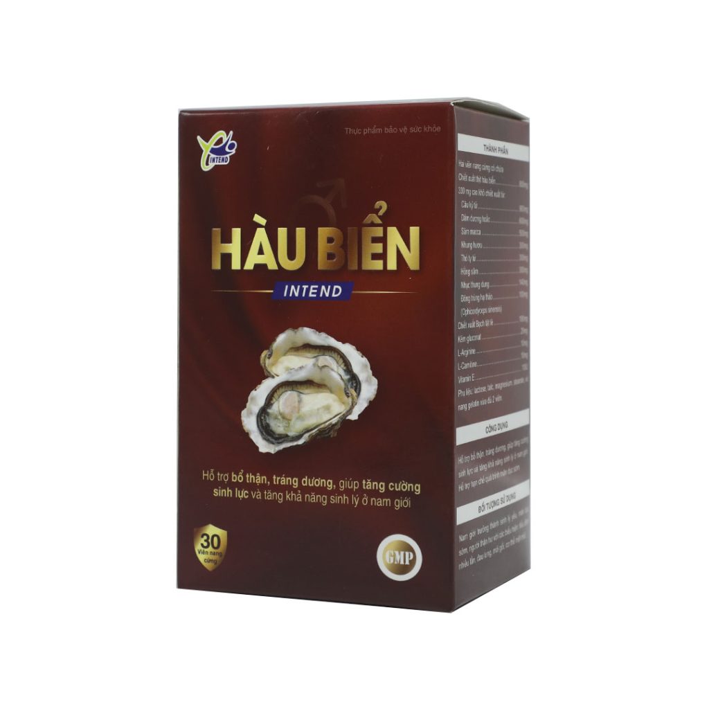 Viên nang cứng Hàu Biển Intend hỗ trợ nam giới sinh lý yếu, mãn dục sớm, thận hư – 30 viên