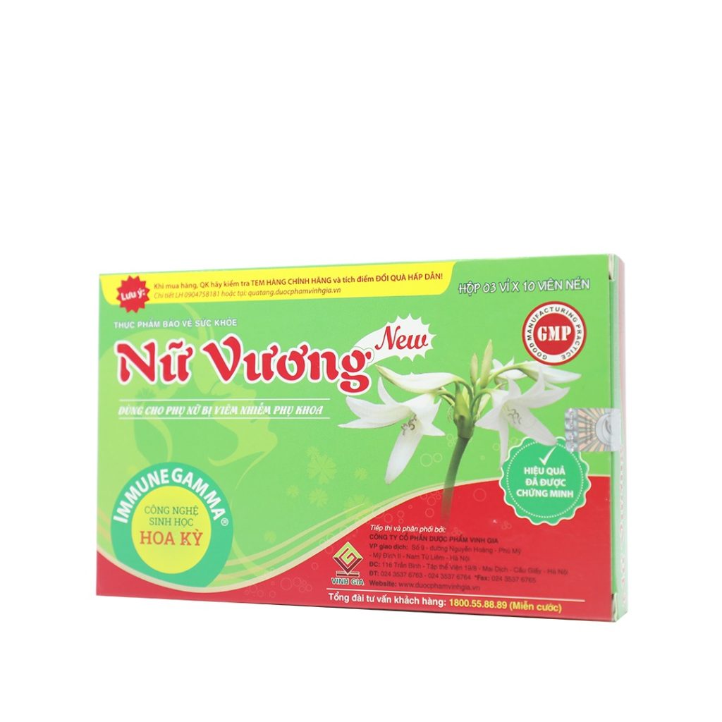 Viên nén Nữ Vương Vinh Gia hỗ trợ giảm nguy cơ viêm âm đạo – 3 vỉ x 10 viên