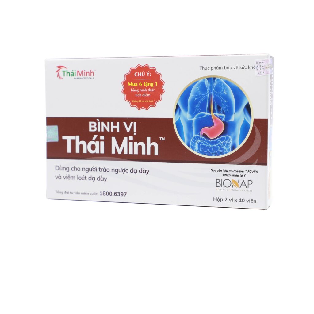 Viên nén Bình Vị Thái Minh hỗ trợ điều trị giúp giảm viêm loét dạ dày – 2 vỉ x 10 viên