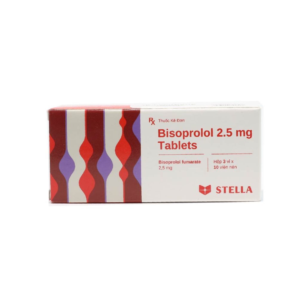 Thuốc viên nén Bisoprolol 2.5mg Stella điều trị tăng huyết áp – 3 vỉ x 10 viên