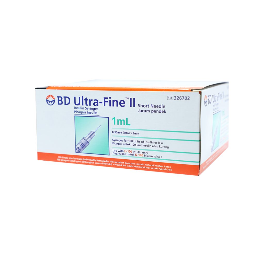 Bơm Tiêm Bd 1ml dùng để tiêm insulin cho người bệnh tiểu đường – 100 Cái