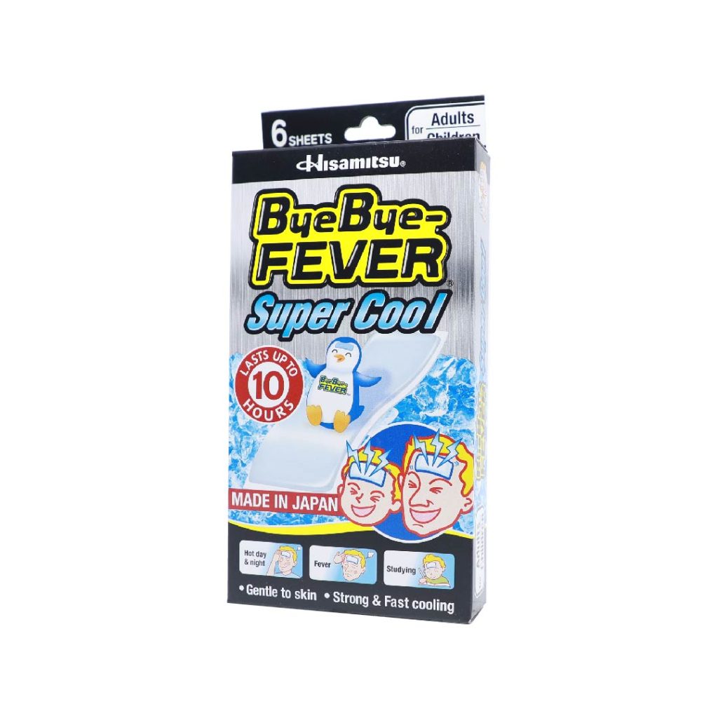 Miếng dán hạ sốt Bye Bye Fever Super Cool làm mát lạnh nhanh – 3 gói x 2 miếng