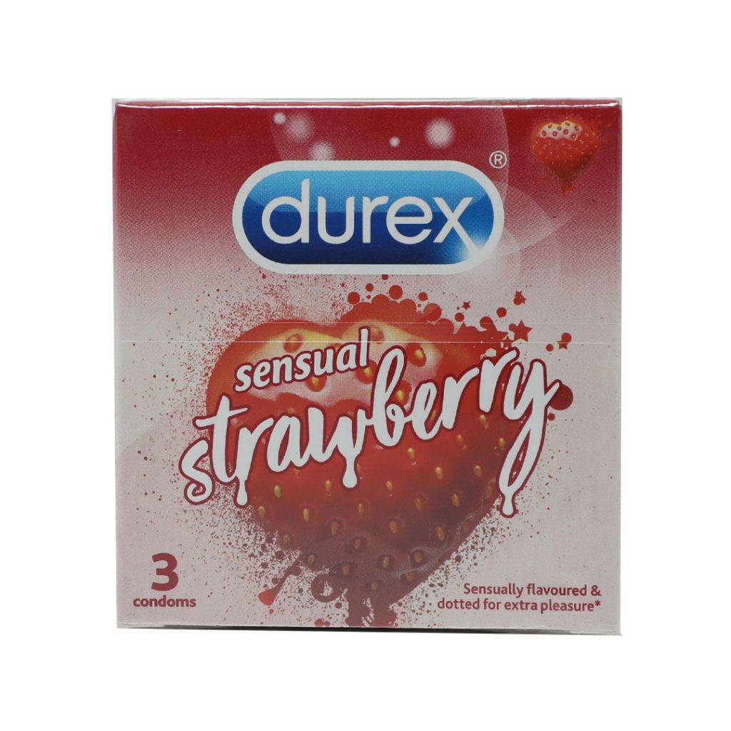 Bao cao su Strawberry Durex hương dâu phòng tránh thai, các bệnh lây qua đường tình dục – Hộp 3 cái