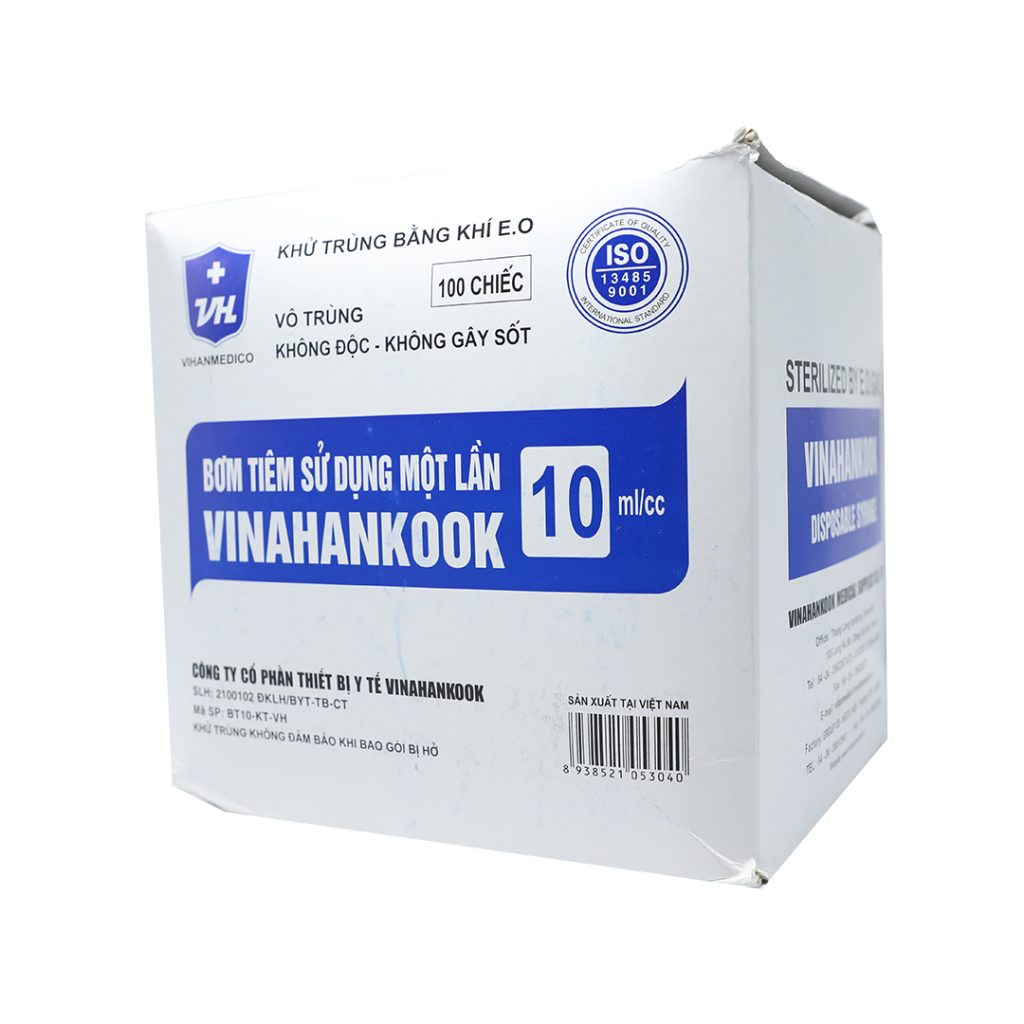 Bơm Tiêm 10 Vinahankook sử dụng 1 lần – 100 Cái