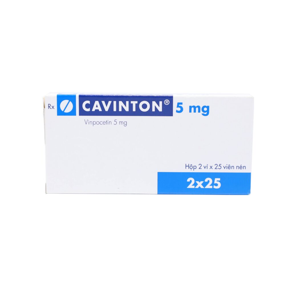 Thuốc viên nén Cavinton 5mg Gedeon điều trị triệu chứng tâm thần – 2 vỉ x 25 viên