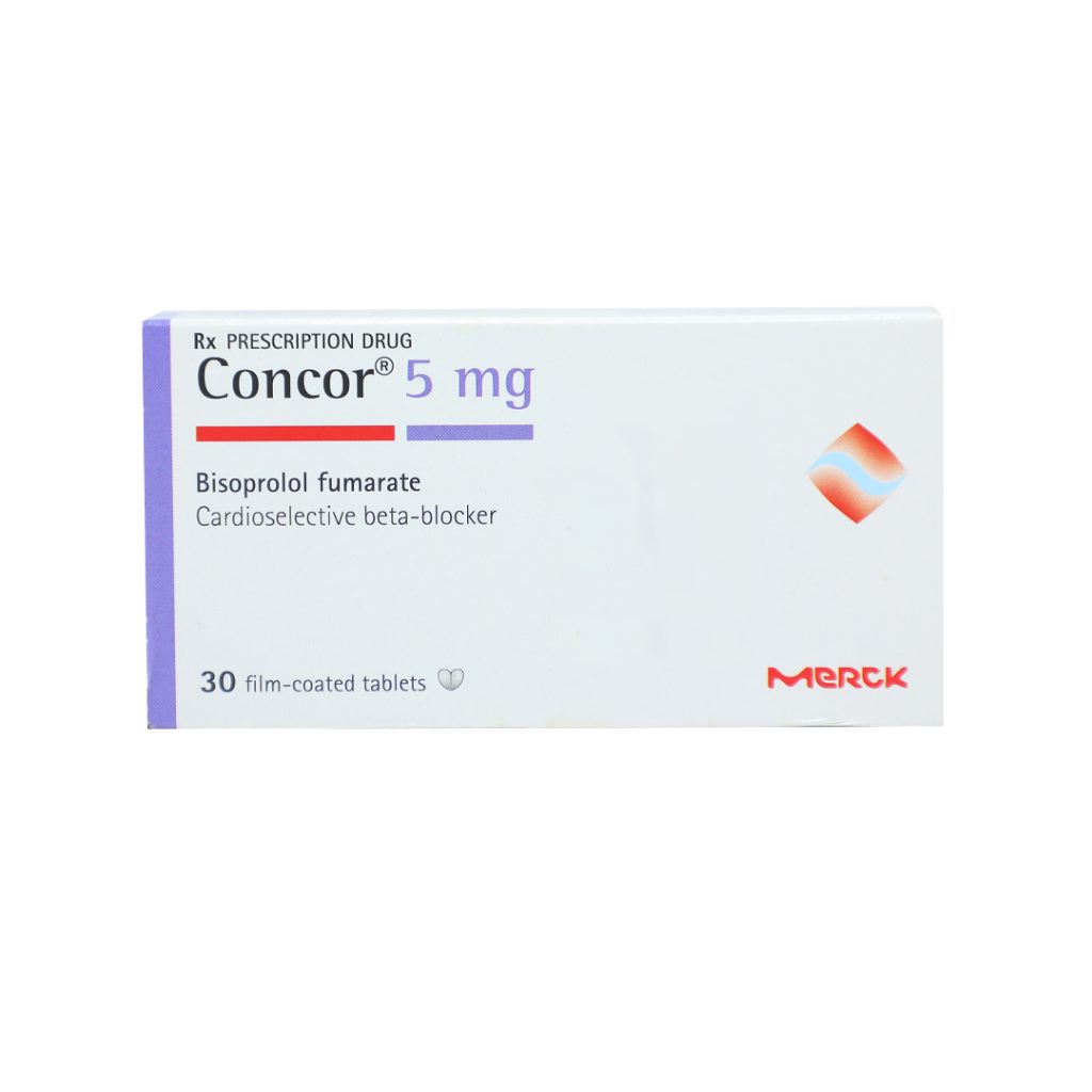 Thuốc viên nén bao phim Concor 5mg Merck điều trị suy tim – 3 vỉ x 10 viên