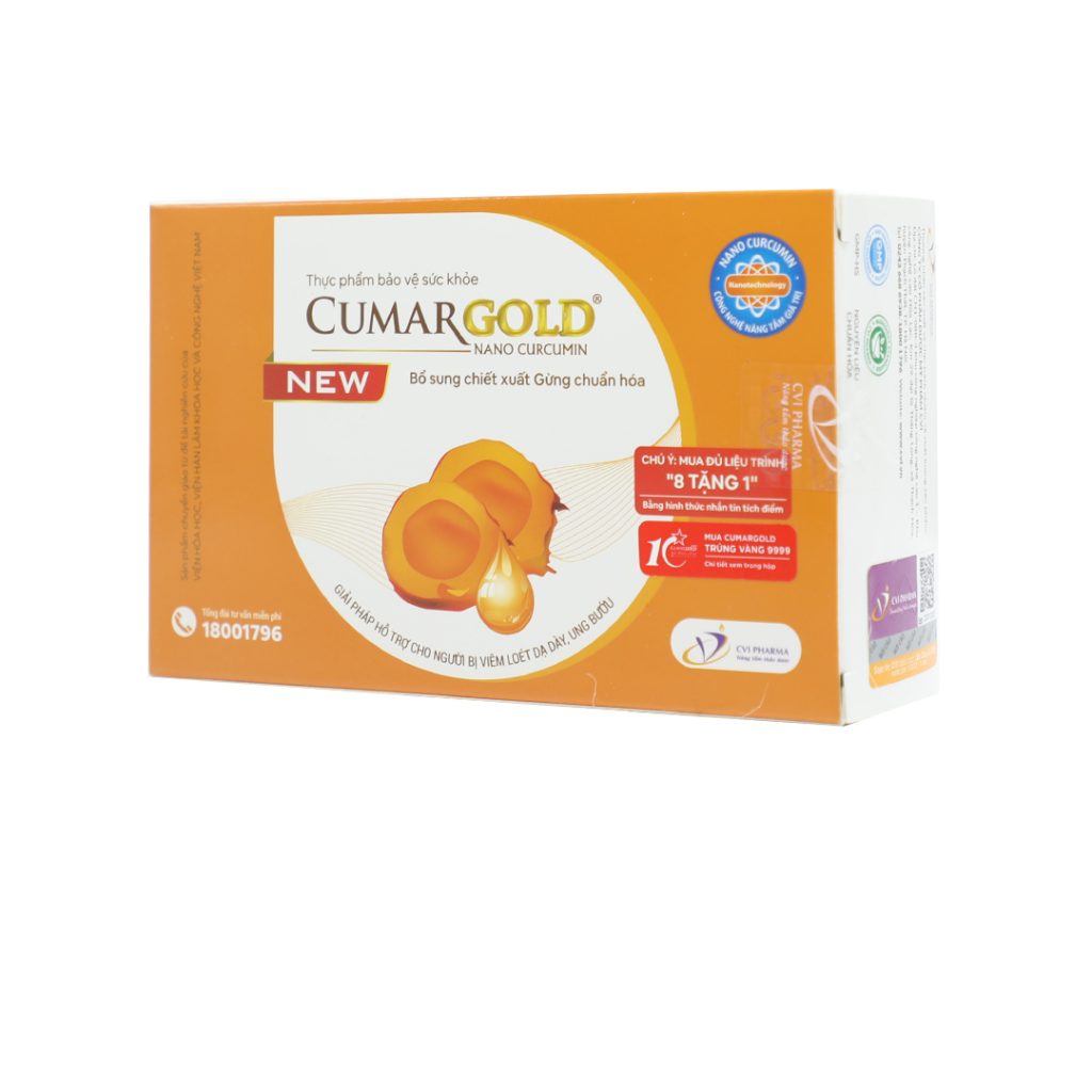 Viên nang mềm Cumar Gold Nano Curcumin hỗ trợ chống oxy hóa, hạn chế đau dạ dày tá tràng – 3 vỉ x 10 viên