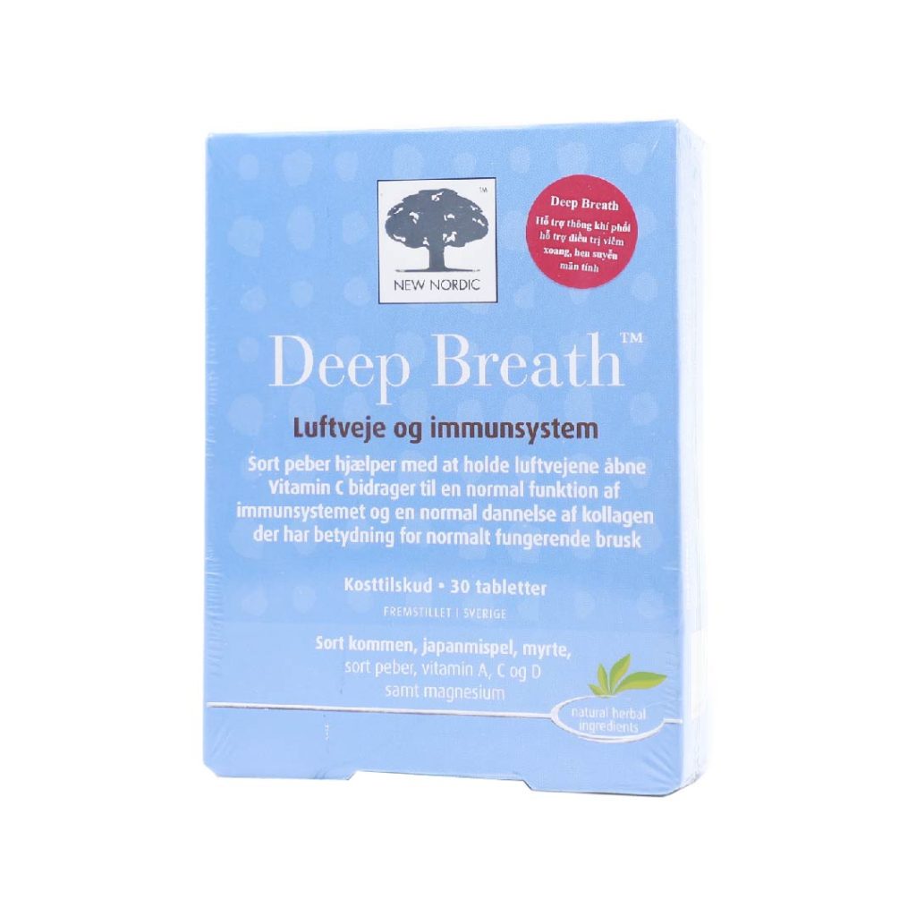 Viên nén Deep Breath New Nordic hỗ trợ giảm ho, tiêu đờm – 30 viên