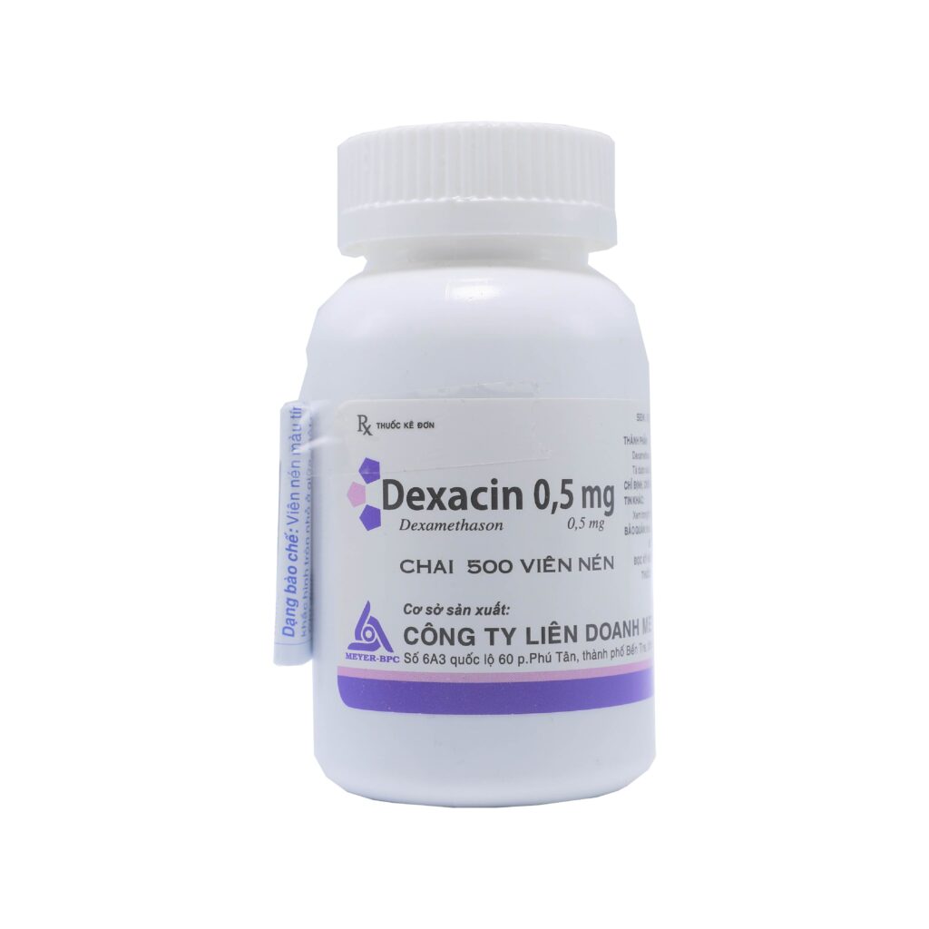 Thuốc viên nén Dexacin 0.5mg Bepharco điều trị sốc phản vệ, nhiễm trùng, dị ứng – 500 viên