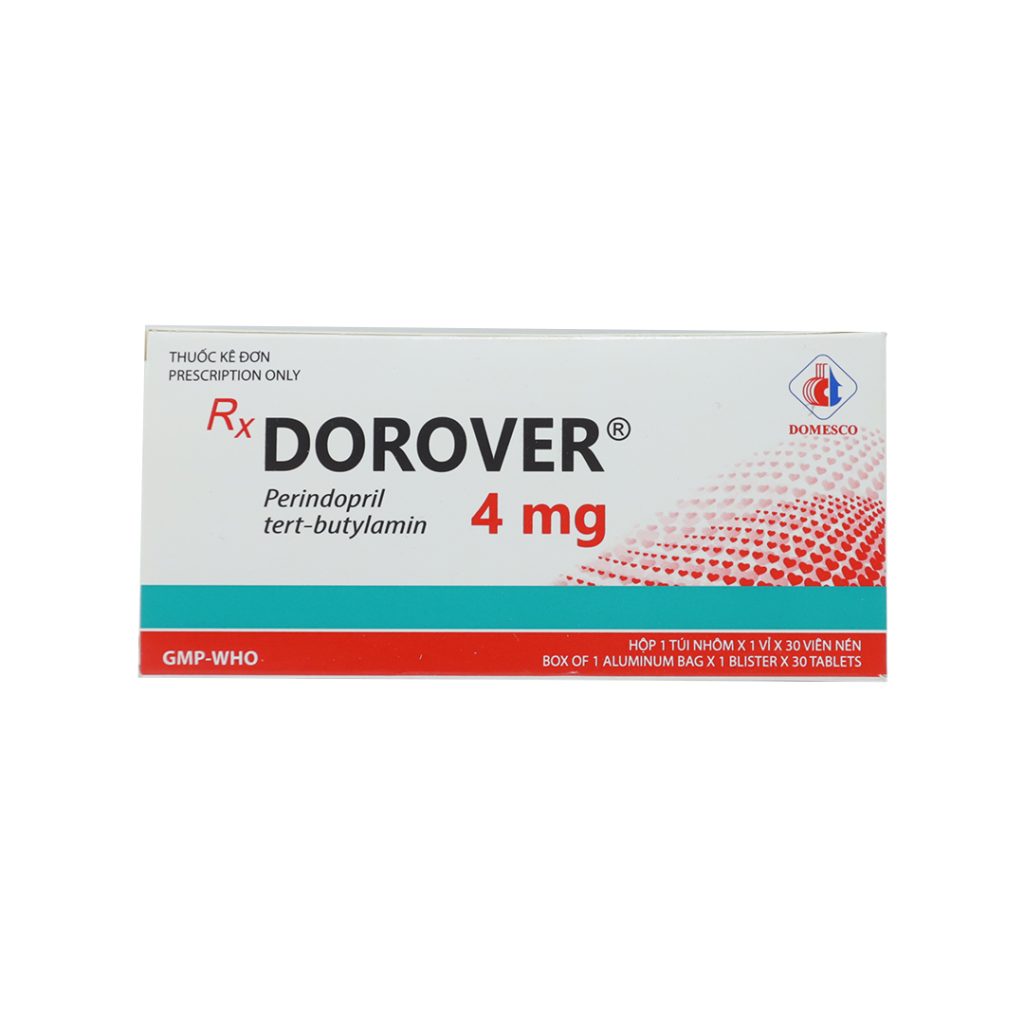 Thuốc viên nén Dorover 4mg Domesco điều trị tăng huyết áp – 1 vỉ x 30 viên