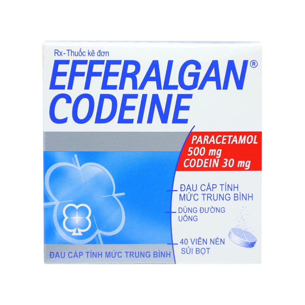 Thuốc viên sủi Efferalgan Codeine 500mg điều trị hạ sốt, giảm đau – 10 vỉ x 4 viên