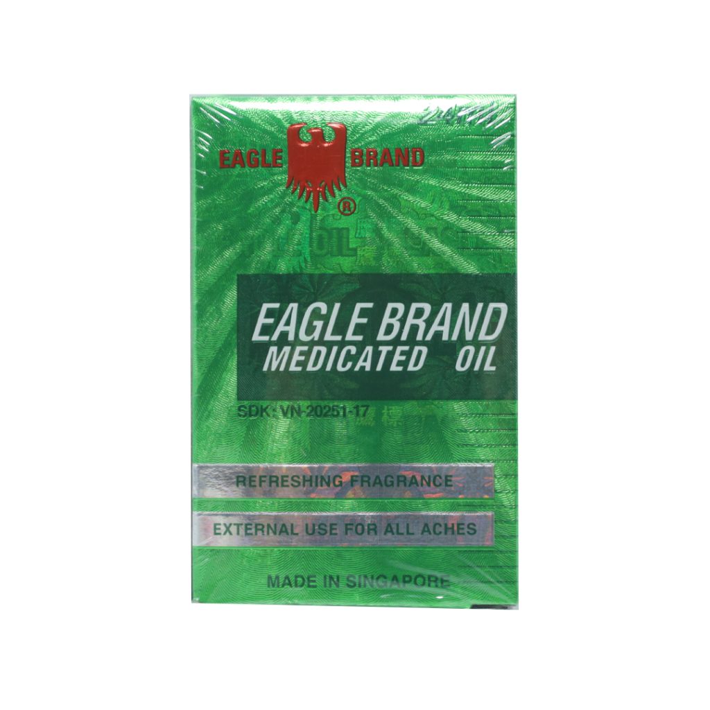 Thuốc dung dịch dầu gió xanh con ó Eagle Brand Medicated Oil điều trị cảm cúm, căng cơ – Chai 24ml