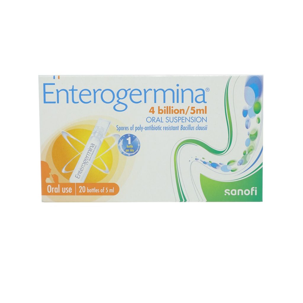 Thuốc hỗn dịch men vi sinh Enterogermina 4 Billion/5ml Sanofi điều trị rối loạn tiêu hóa, tiêu chảy – 2 vỉ x 10 Ống x 5ml