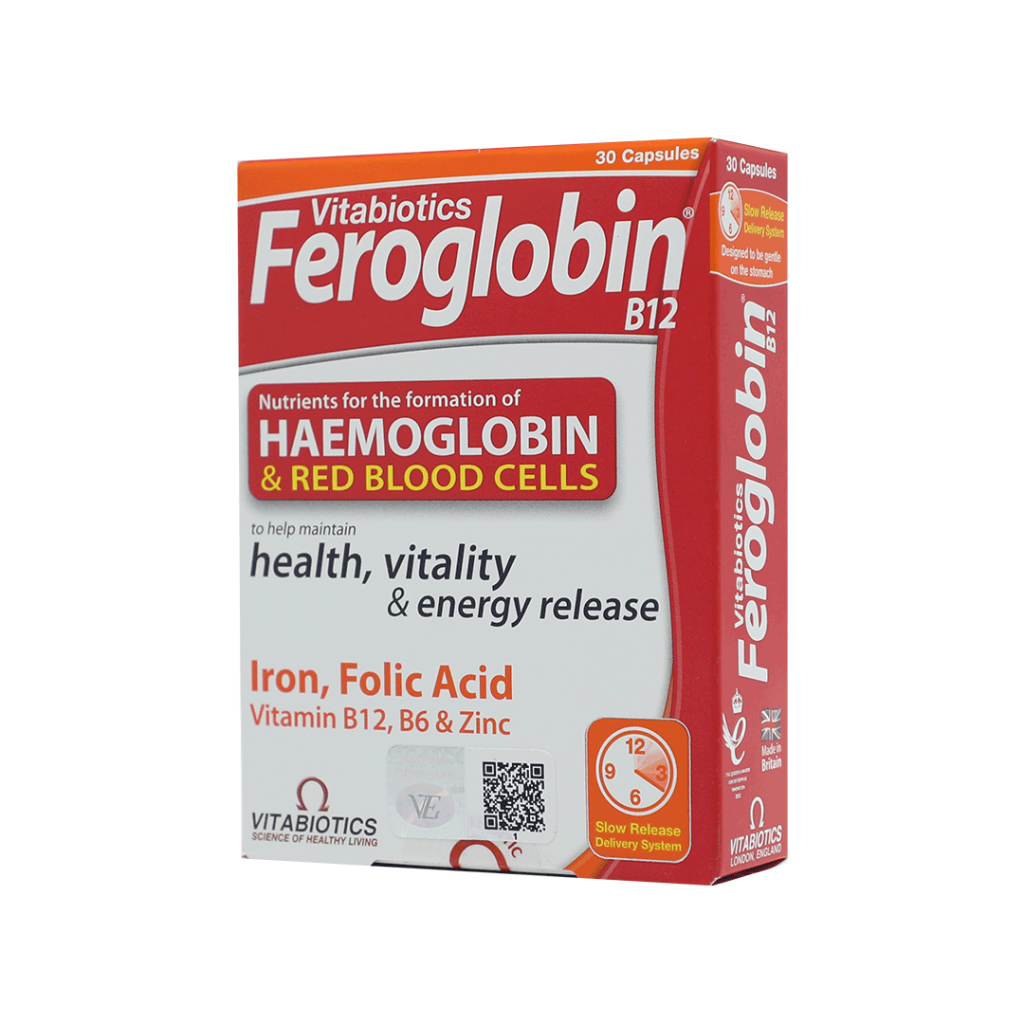 Viên Nang Feroglobin B12 Vitabiotics Hỗ Trợ Tăng Khả Năng Tạo Máu, Nâng Cao Đề Kháng – 2 Vỉ x 15 Viên