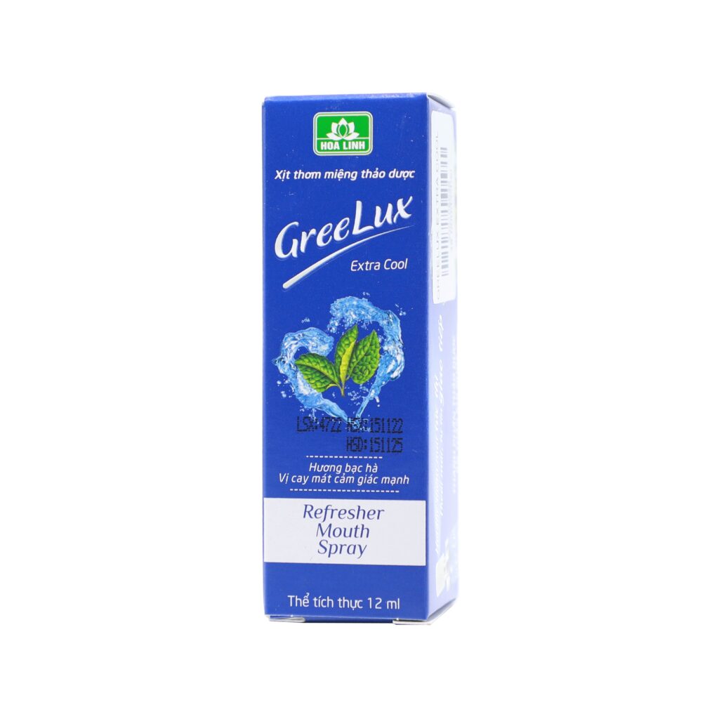 Xịt thơm miệng Greelux Extra Cool Hoa Linh khử mùi hôi miệng, ngăn ngừa sâu răng, viêm lợi – Chai 12ml