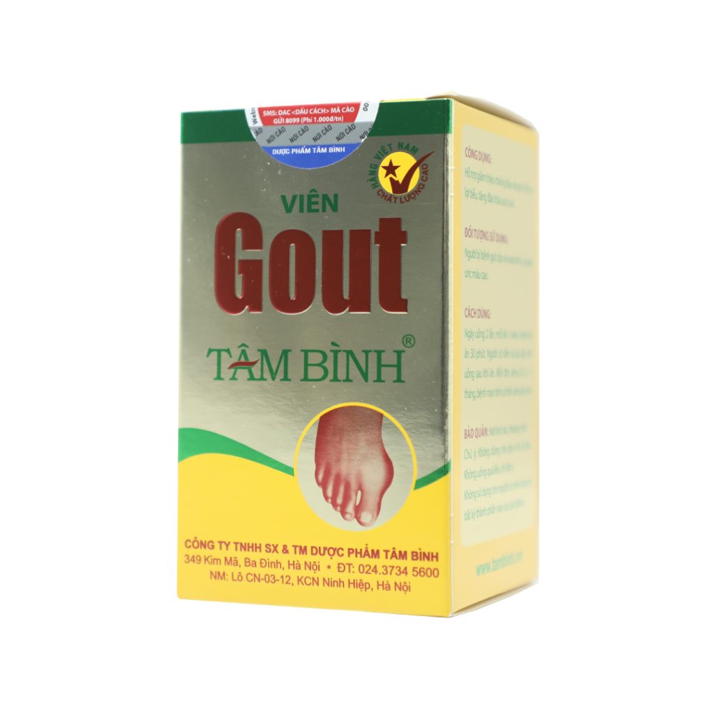 Viên nang cứng Gout Tâm Bình hỗ trợ lợi tiểu, giảm triệu chứng do gout – 60 viên