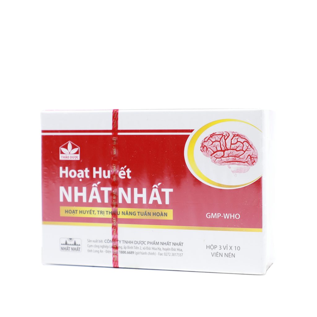 Thuốc viên nén Hoạt Huyết Nhất Nhất điều trị tai biến mạch máu não, thiểu năng hệ tuần hoàn, huyết ứ – 3 vỉ x 10 viên