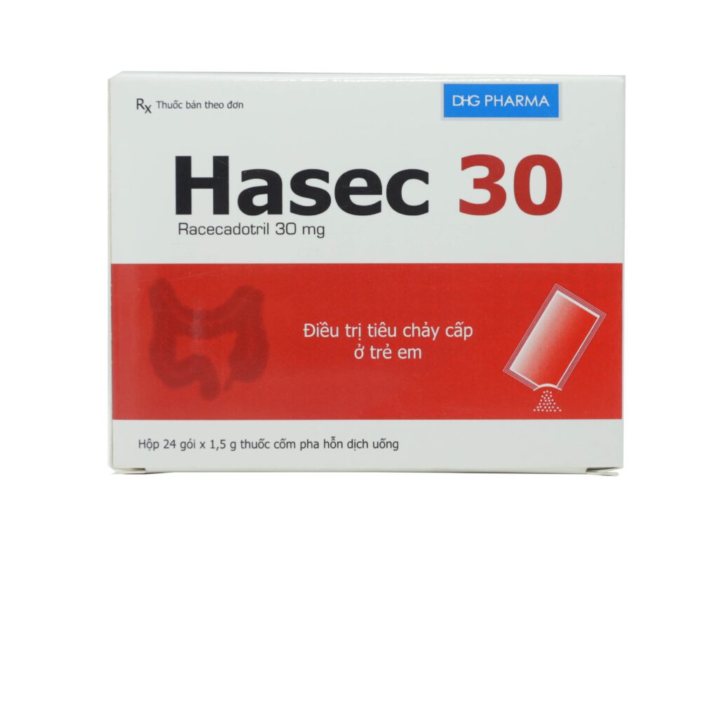 Thuốc cốm Hasec 30mg DHG điều trị tiêu chảy – 24 Gói x 1,5g