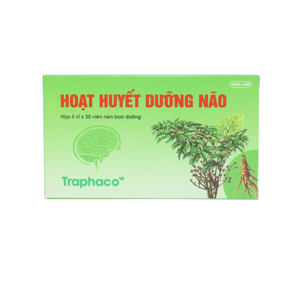 Thuốc viên nén bao đường Hoạt huyết Dưỡng Não vbđ điều trị suy giảm trí nhớ, thiểu năng tuần hoàn não – 5 vỉ x 20 viên