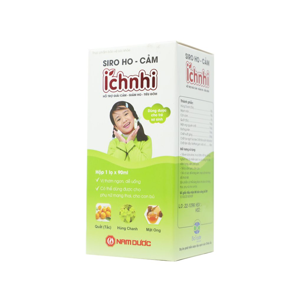 Siro Ho Cảm Ích Nhi 3+ hỗ trợ cảm cúm, viêm họng, đờm – Chai 90ml