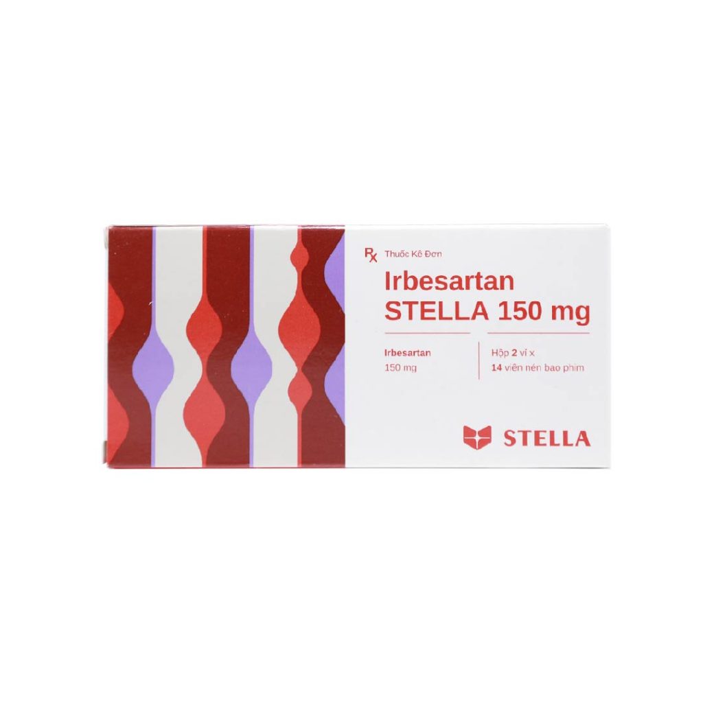 Thuốc viên nén bao phim Irbesartan 150mg Stella điều trị tăng huyết áp – 2 vỉ x 14 viên