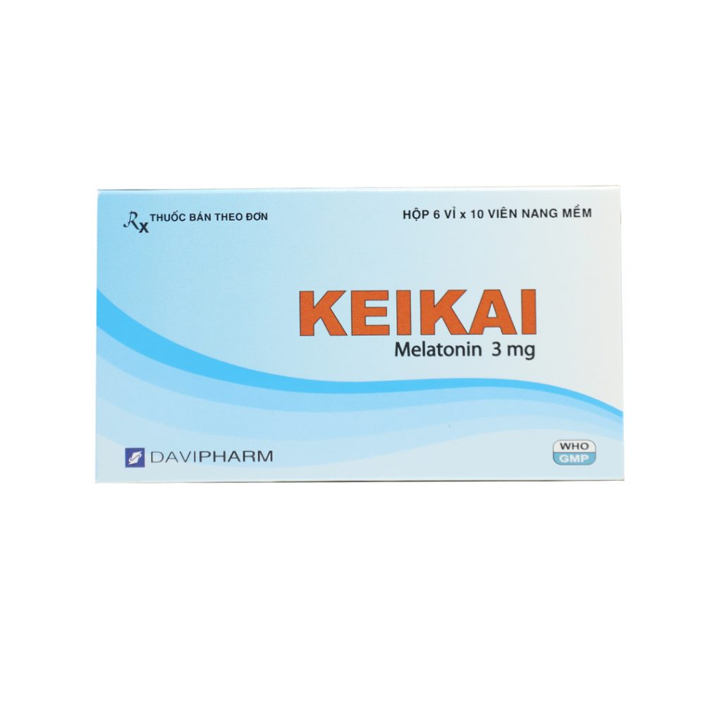 Thuốc viên nang mềm Keikai 3mg Davi điều trị mất ngủ – 6 vỉ x 10 viên