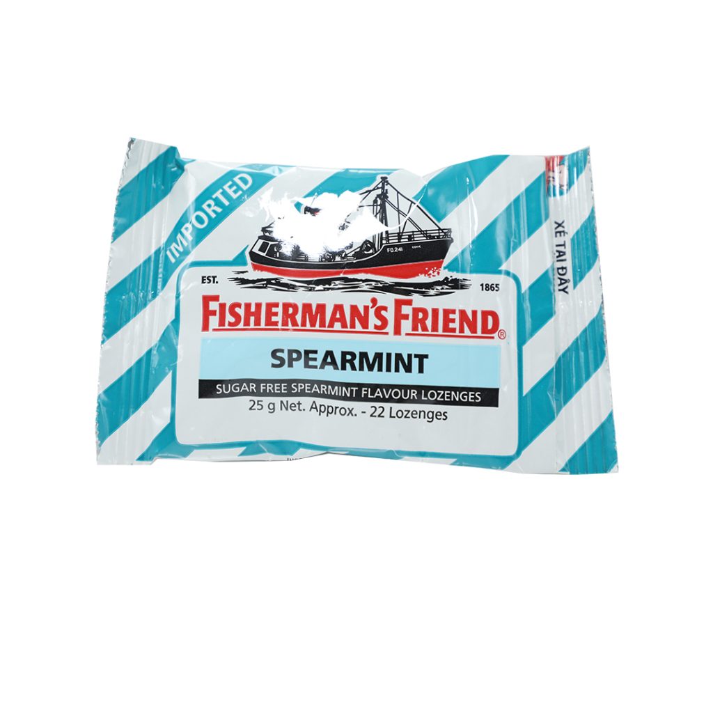 Kẹo Con Tàu Fisherman’s Friend Spearmint vị lục bạc hà – Gói 25g