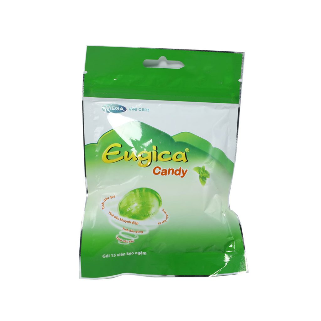 Kẹo Eugica Candy Mega Hỗ Trợ Giảm Đau Họng, Dịu Cơn Ho – Gói 15 Viên