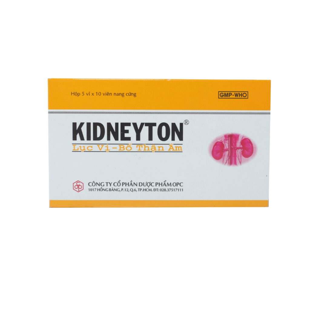 Thuốc viên nang cứng Kidneyton Opc điều trị mỏi gối, di tinh, mồ hôi trộm – 5 vỉ x 10 viên