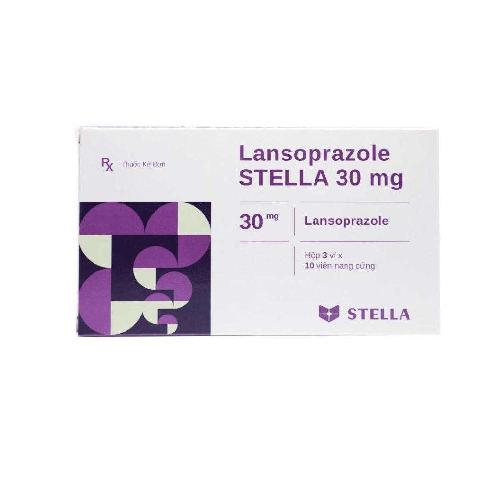 Thuốc viên nang cứng Lansoprazol 30mg Stella điều trị viêm loét do trào ngược dạ dày thực quản – 3 vỉ x 10 viên