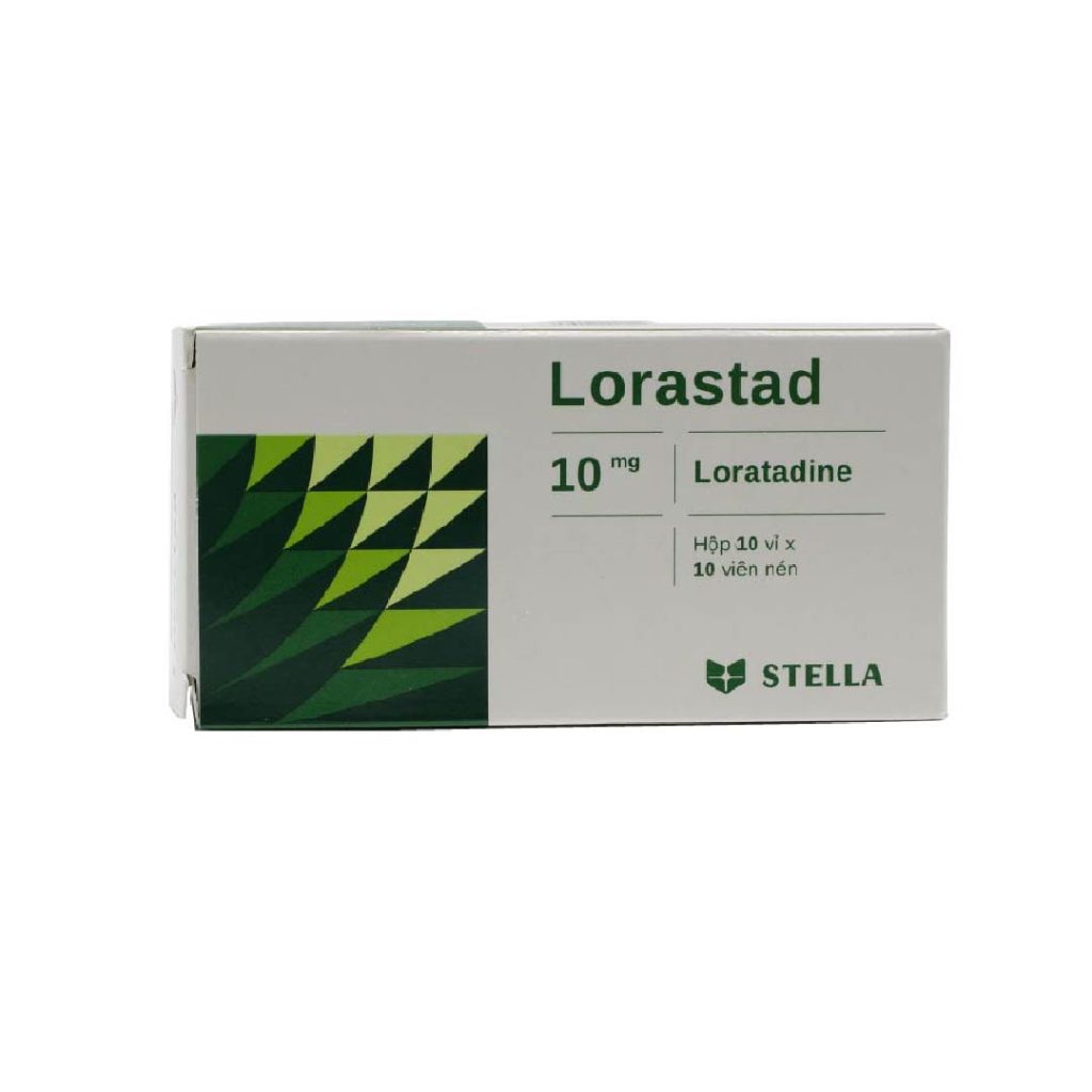 Thuốc viên nén Lorastad 10mg Stella điều trị viêm mũi dị ứng, mày đay, ngứa – 10 vỉ x 10 viên