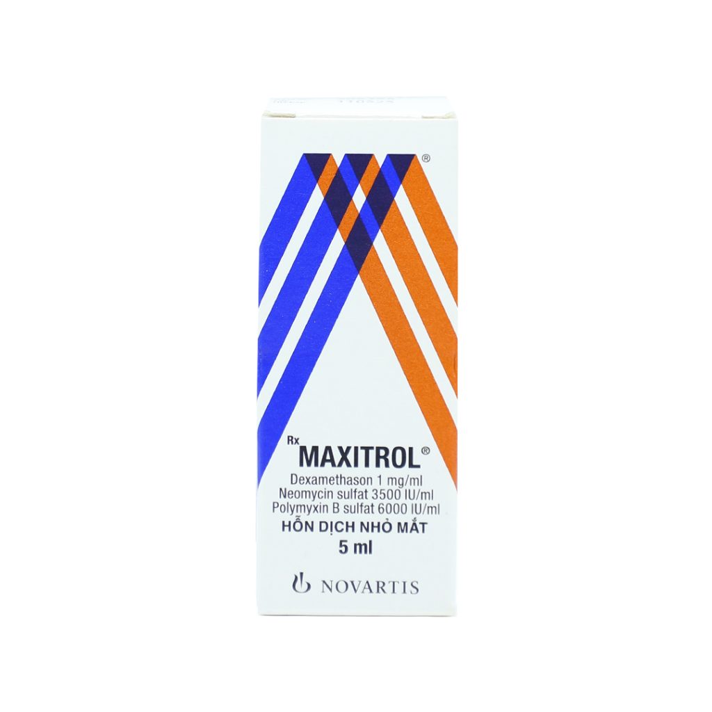 Thuốc hỗn dịch Maxitrol Alcon điều trị nhiễm khuẩn mắt, kháng viêm – Chai 5ml