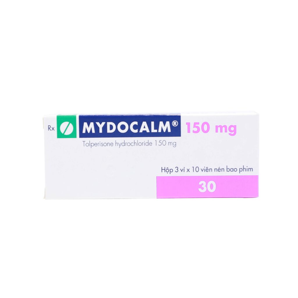 Thuốc viên nén bao phim Mydocalm 150mg Gedeon điều trị co thắt cơ, nghẽn mạch, xơ cứng – 3 vỉ x 10 viên