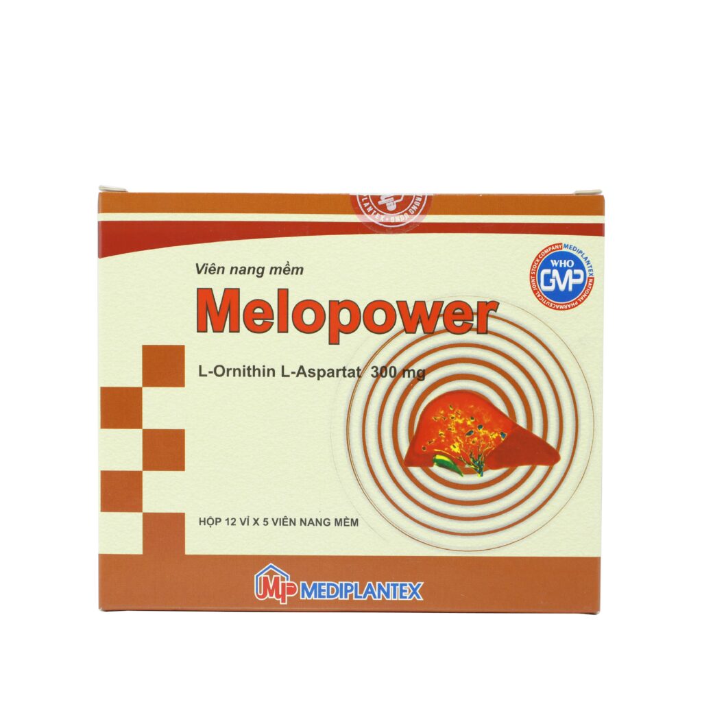 Thuốc viên nang mềm Melopower 300mg Mediplantex điều trị xơ gan, não gan – 12 vỉ x 5 viên