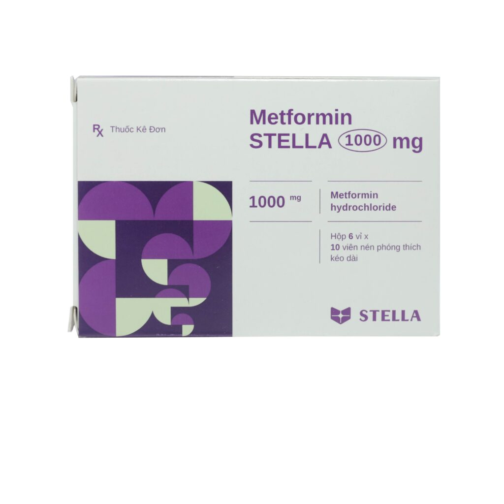 Thuốc viên nén Metformin 1000mg Stella điều trị đái tháo đường type 2 – 6 vỉ x 10 viên