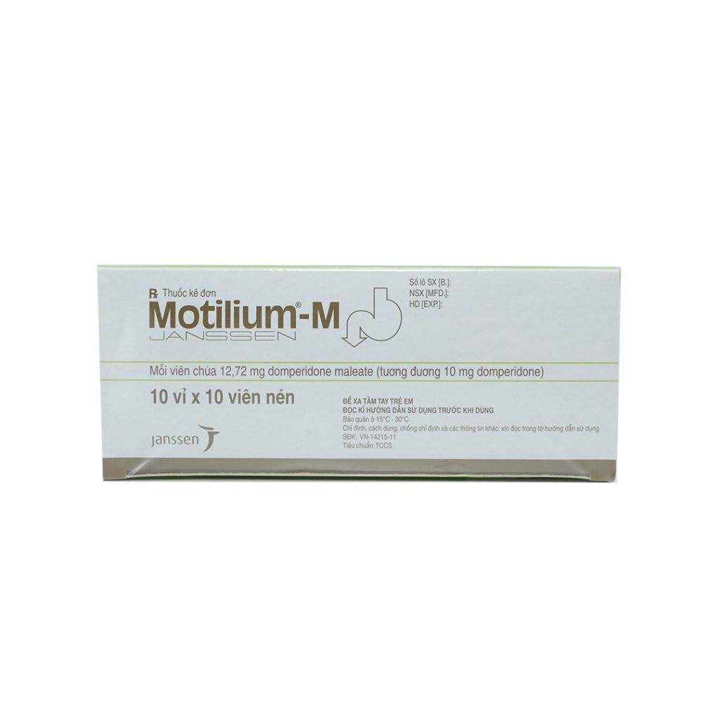 Thuốc viên nén Motilium-M 10mg Janssen điều trị buồn nôn – 10 vỉ x 10 viên