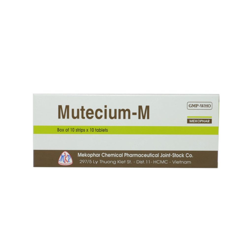 Thuốc viên nén Mutecium M 10mg Mekophar điều trị buồn nôn – 10 vỉ x 10 viên