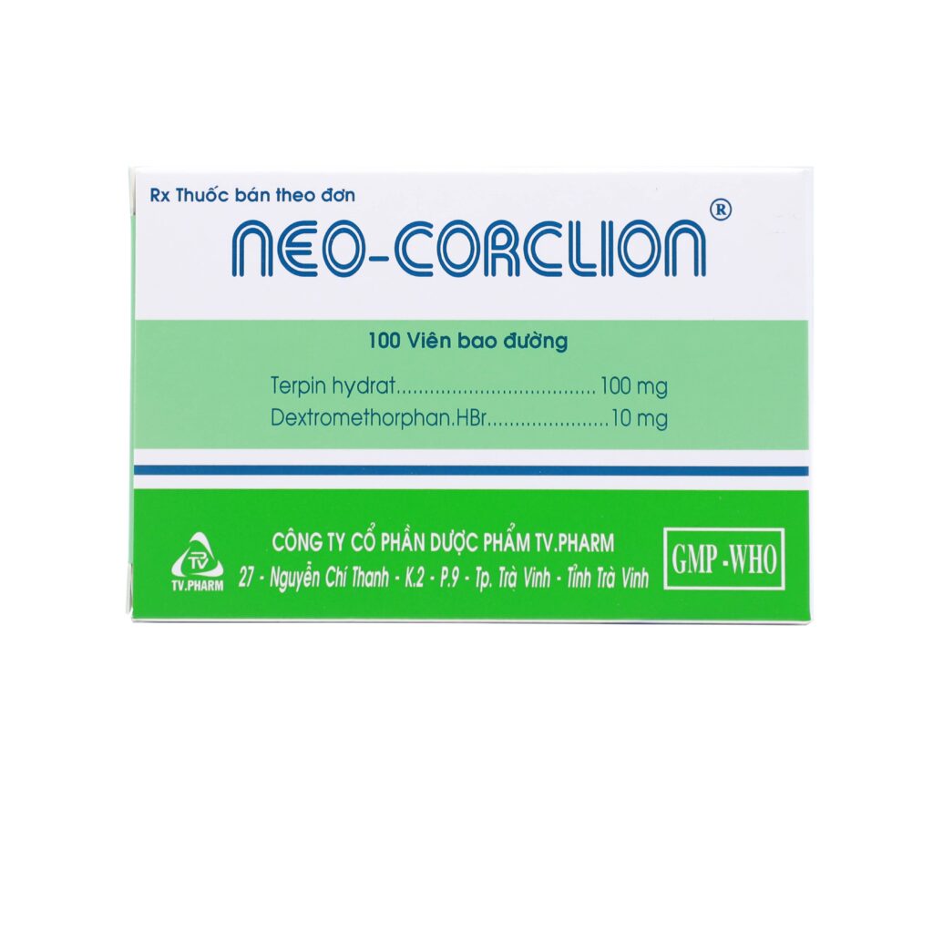 Thuốc viên nén bao đường Neo Corclion Tvp điều trị ho khan, ho đàm – 10 vỉ x 10 viên