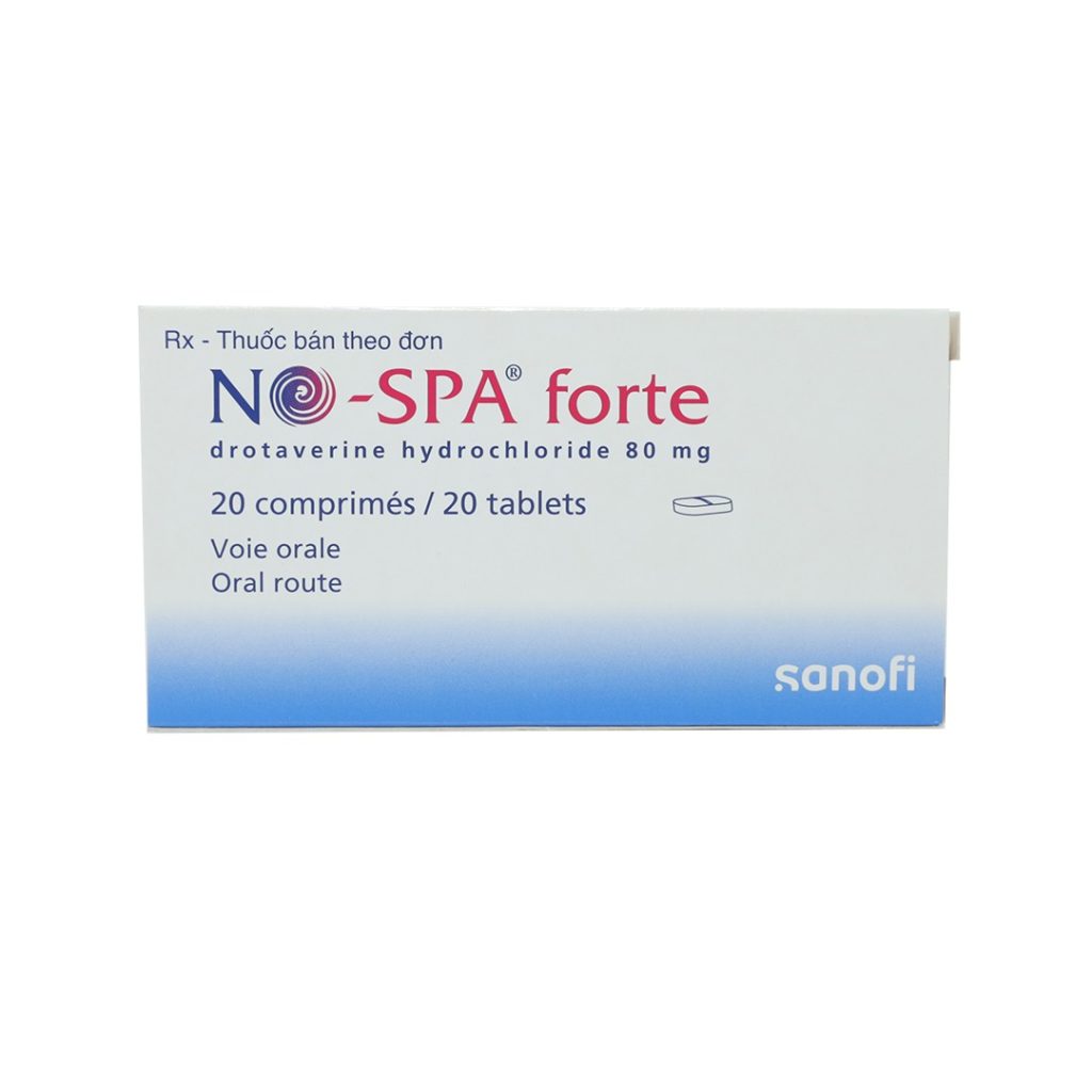 Thuốc viên nén No Spa Forte 80mg Sanofi điều trị co thắt đường tiêu hóa và tử cung – 2 vỉ x 10 viên