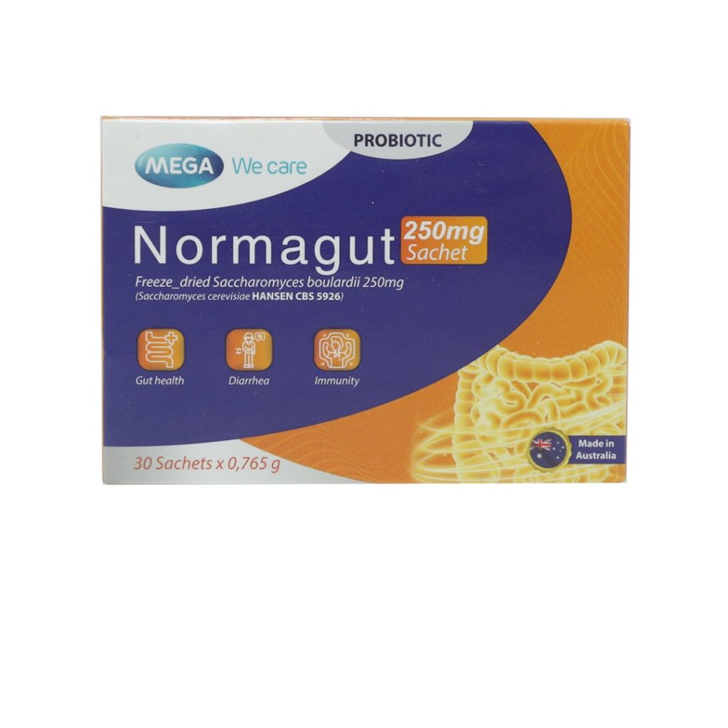 Bột Normagut Sachet 250mg Mega hỗ trợ rối loạn tiêu hóa, bổ sung lợi khuẩn – Hộp 30 Gói