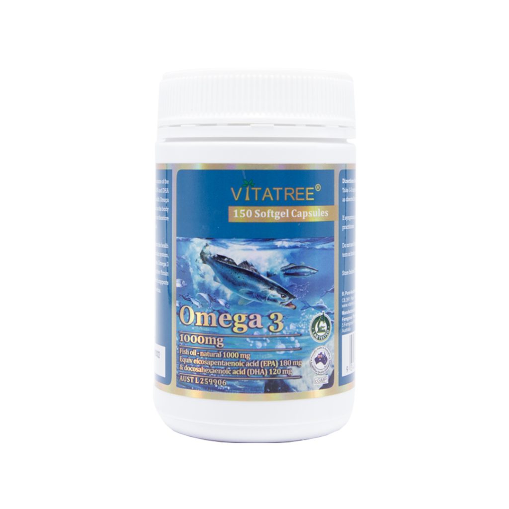 Viên Nang Mềm Omega 3 1000mg Vitatree Hỗ Trợ Hệ Tim Mạch, Bổ Sung Dưỡng Chất Cho Não – Lọ 150 Viên