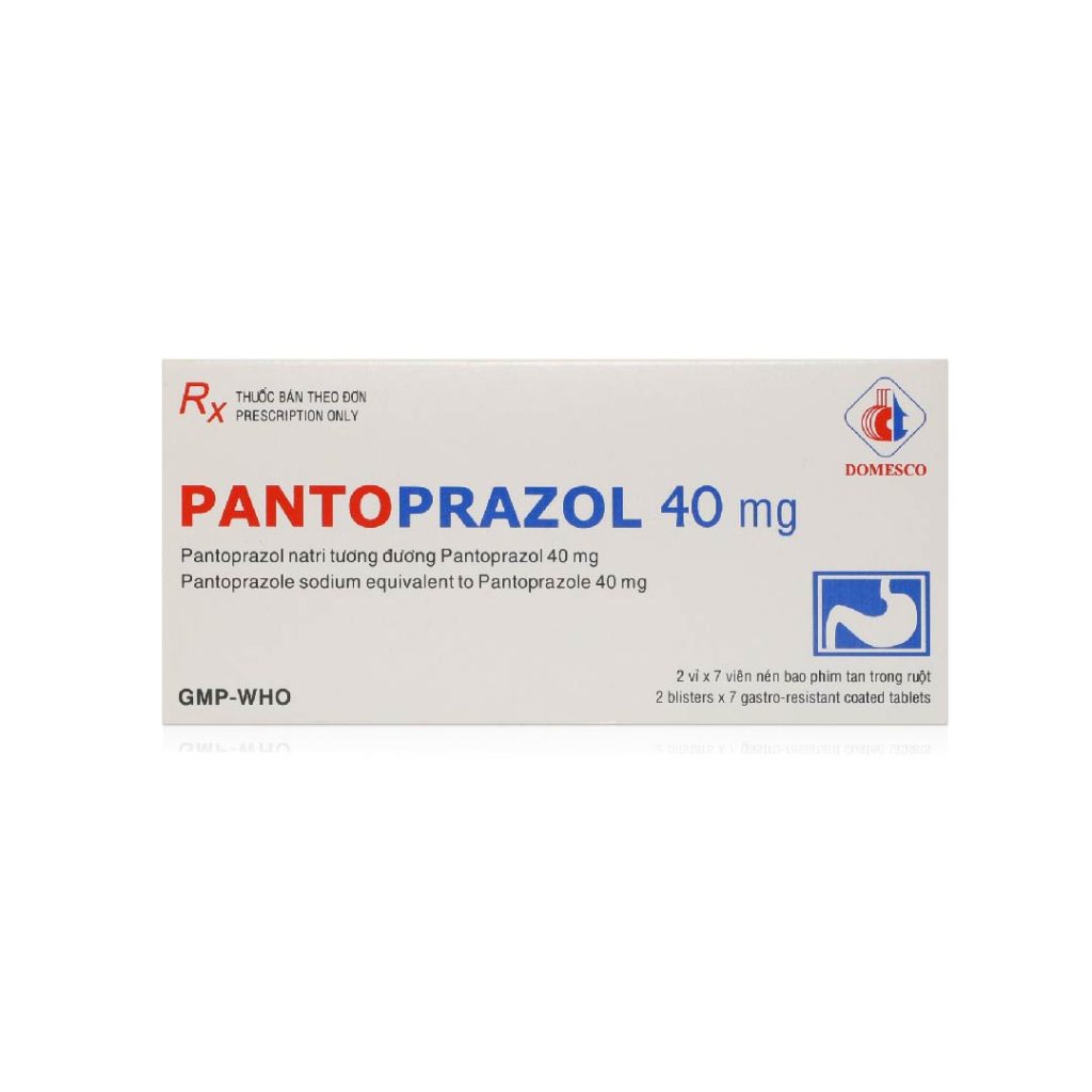 Thuốc viên nén bao phim Pantoprazol 40 Domesco điều trị viêm loét đường tiêu hóa – 2 vỉ x 7 viên