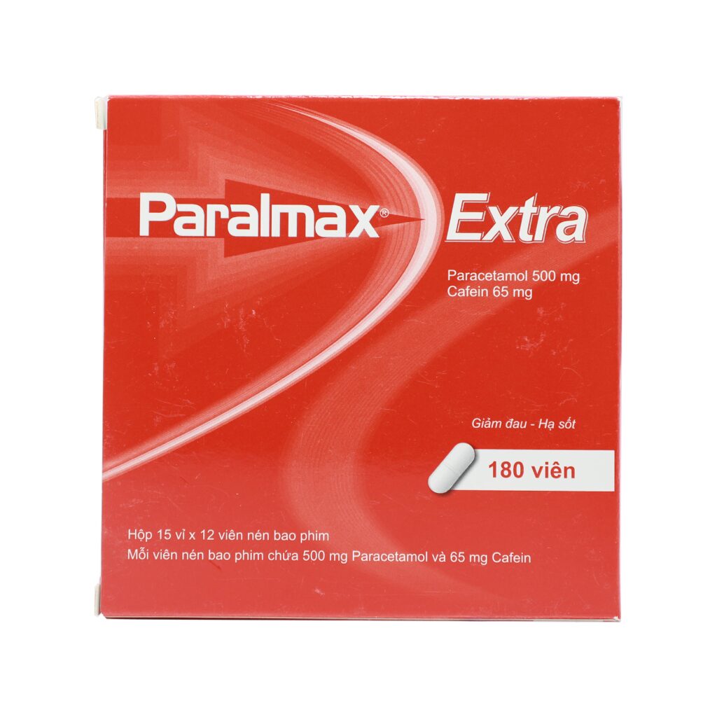 Thuốc viên nén bao phim Paralmax Extra Boston điều trị hạ sốt, giảm đau – 15 vỉ x 12 viên