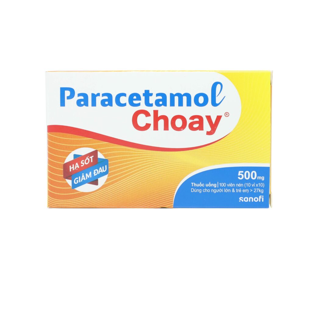 Thuốc viên nén Paracetamol Choay 500mg Sanofi điều trị hạ sốt, giảm đau – 10 vỉ x 10 viên